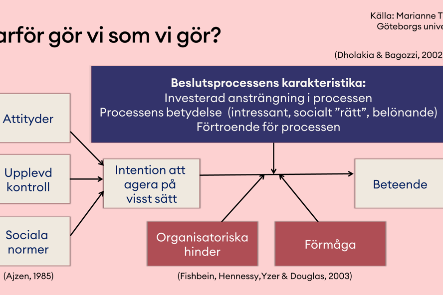 Flödesschema över vad som påverkar människor till ett beteende