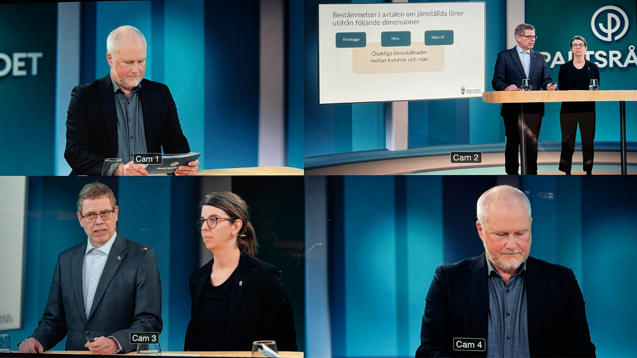Christian Kjellström och Sofie Malmkvist från Medlingsinstitutet med Anders Stålsby från Arbetsgivarverket