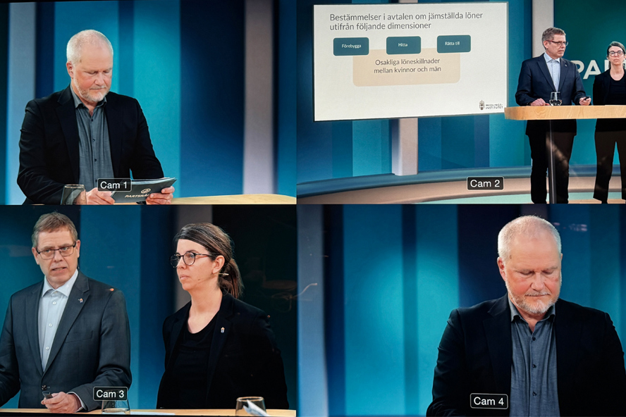 Christian Kjellström och Sofie Malmkvist från Medlingsinstitutet med Anders Stålsby från Arbetsgivarverket