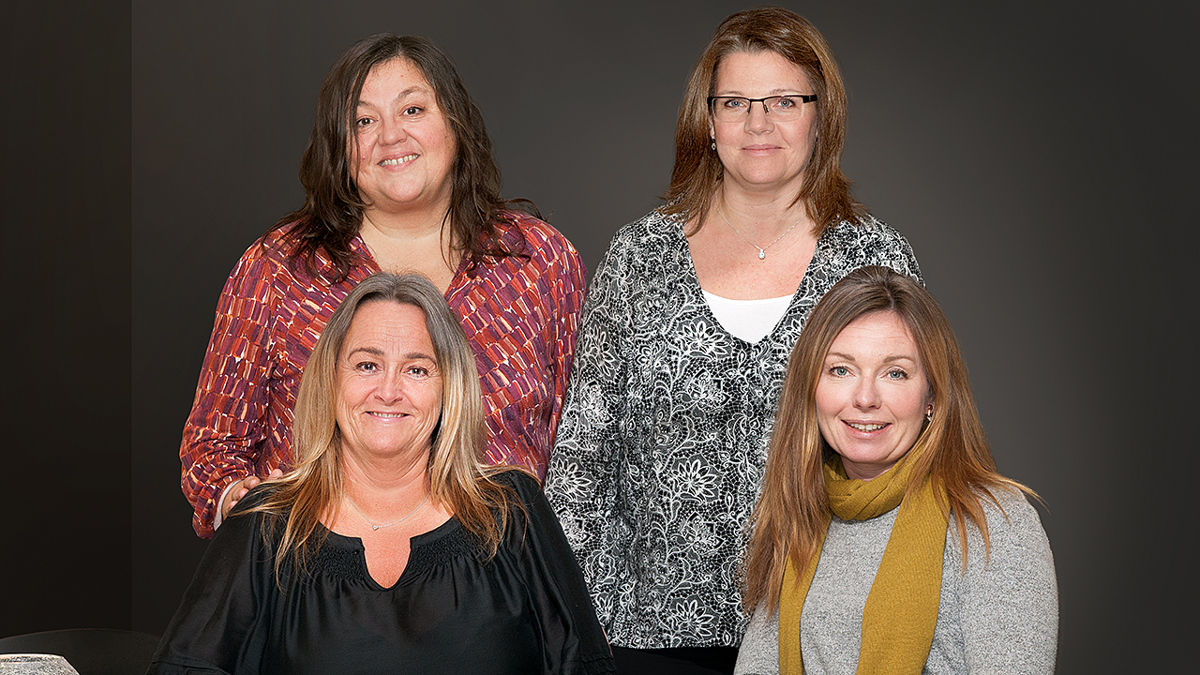 Bild på Kia Kimhag, Anette Gustafsson, Ulrika Birgersson och Eva-Britt Jämtnäs.