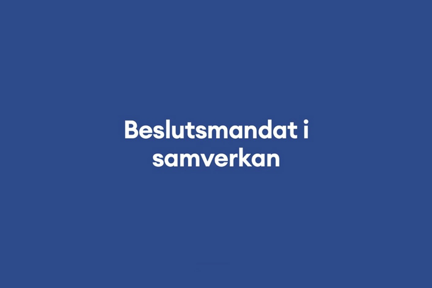 Beslutsmandat i samverkan