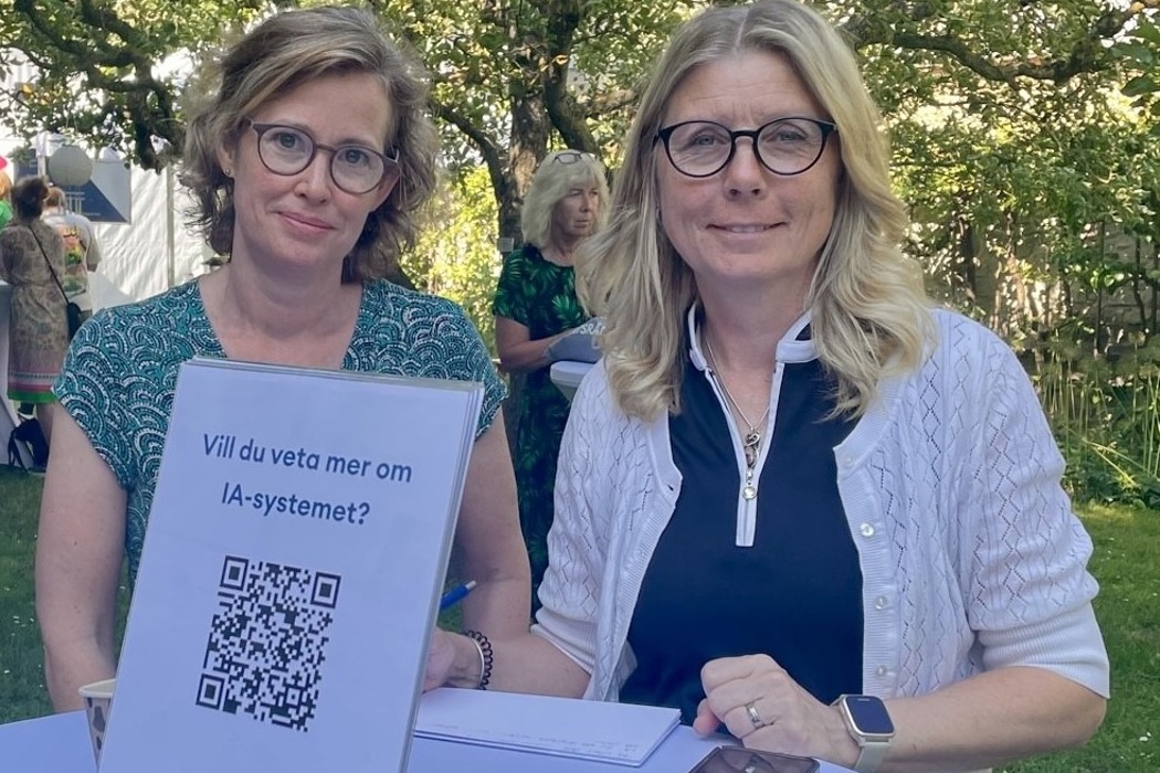 Kajsa Linderborg och Karin Erixon från Afa Försäkring berättade om IA-systemet i Almedalen.